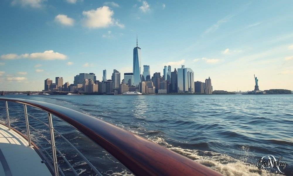 NYC Circle Line Cruise View: Manhattan Skyline and Statue of Liberty