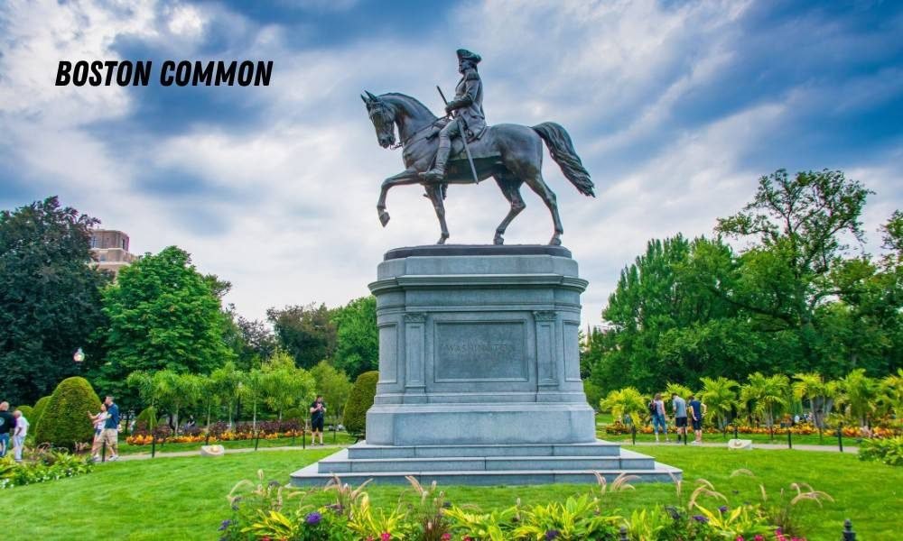 Discover Budget Travel Tips for Expensive USA Cities while exploring the iconic George Washington statue in Boston Common park.